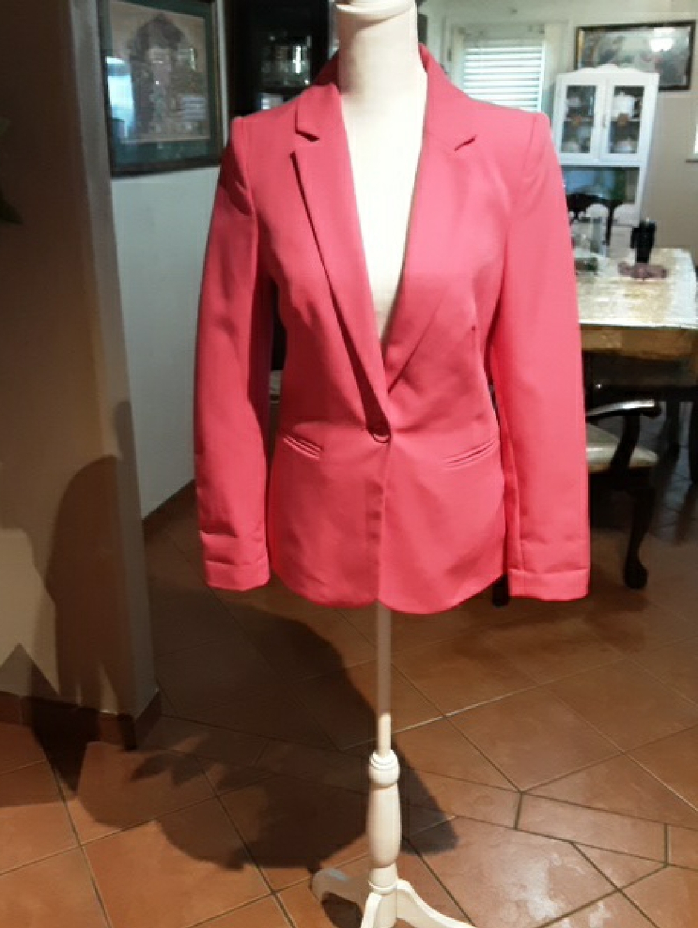 stradivarius Coral Pink Single-Button Blazer